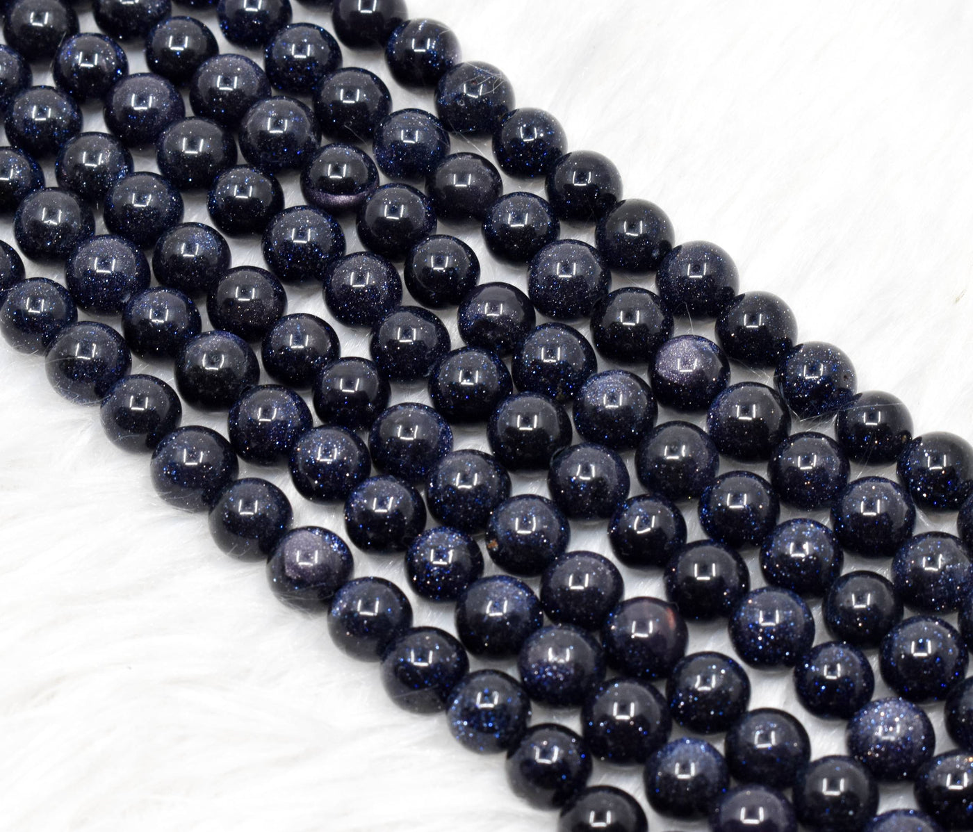 Blue Sandstone Beads, Natural Round Crystal Beads 6mm to 10mm