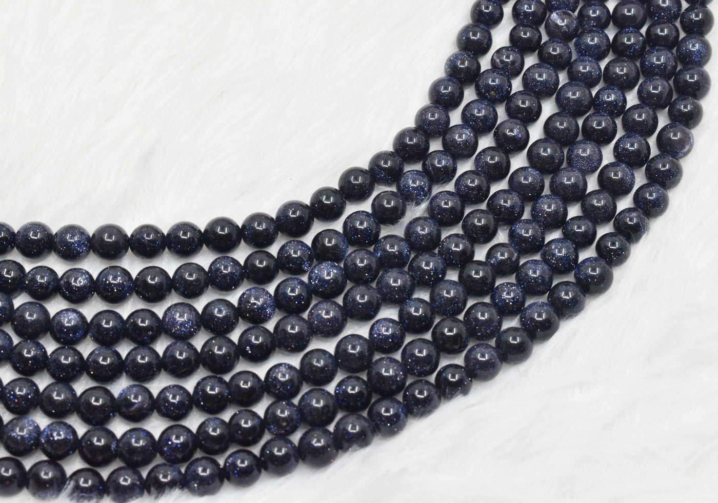 Blue Sandstone Beads, Natural Round Crystal Beads 6mm to 10mm