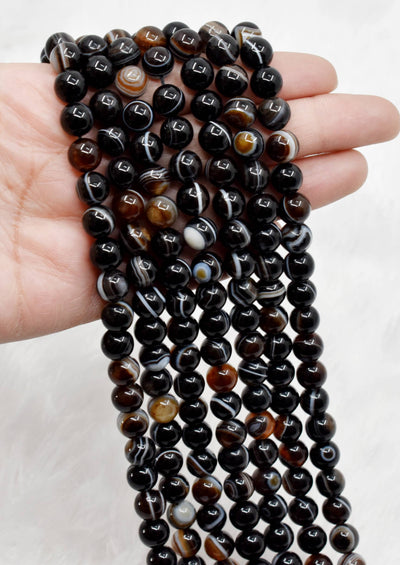 Black Eye Agate AAA Grade 6mm, 8mm, 10mm Round Beads