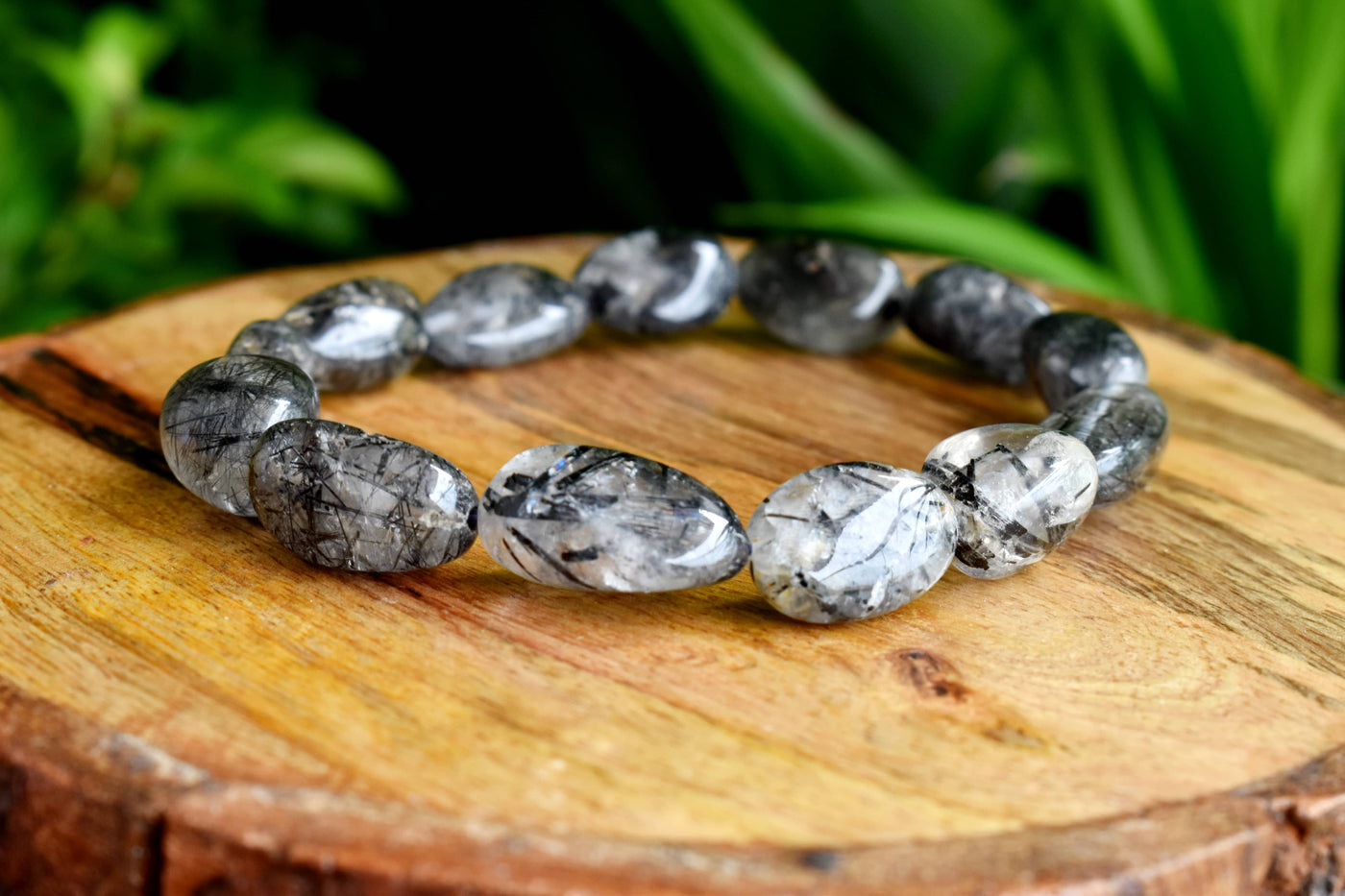 Black Rutile Nugget Bracelet