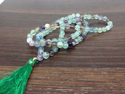 One (1) Natural 6mm Multi Fluorite Mala With 108 Prayer Beads Perfect For Mediation Spiritual Multi Fluorite Prayer mala MultiFluorite~JP146