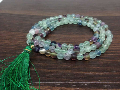 One (1) Natural 6mm Multi Fluorite Mala With 108 Prayer Beads Perfect For Mediation Spiritual Multi Fluorite Prayer mala MultiFluorite~JP146