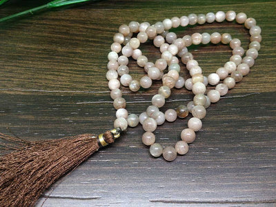 One (1) Natural 6mm Sunstone Mala With 108 Prayer Beads Perfect For Mediation Sunstone Prayer Mala Necklace ~ JP166