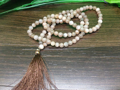 One (1) Natural 6mm Sunstone Mala With 108 Prayer Beads Perfect For Mediation Sunstone Prayer Mala Necklace ~ JP166