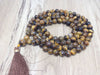 One (1) Natural 8mm Tiger Eye Mala With 108 Prayer Beads For Mediation Tibetan Mala Tiger Eye Jap mala Necklace ~ JP540