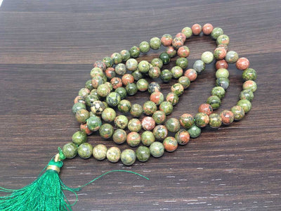 One (1) Natural 8mm Unakite Mala With 108 Prayer Beads Perfect For Mediation unakite Jap mala ~ Mala Necklace ~ JP544