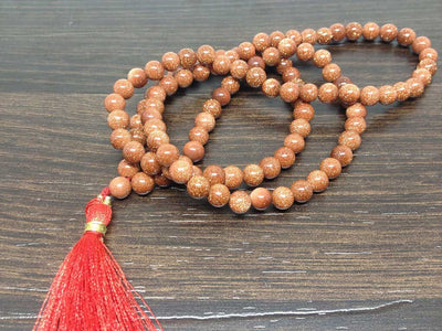 One (1) Natural 6mm Red Sandstone Mala With 108 Prayer Beads Perfect For Mediation Red Sandstone Jap mala ~ Mala Necklace ~ JP155