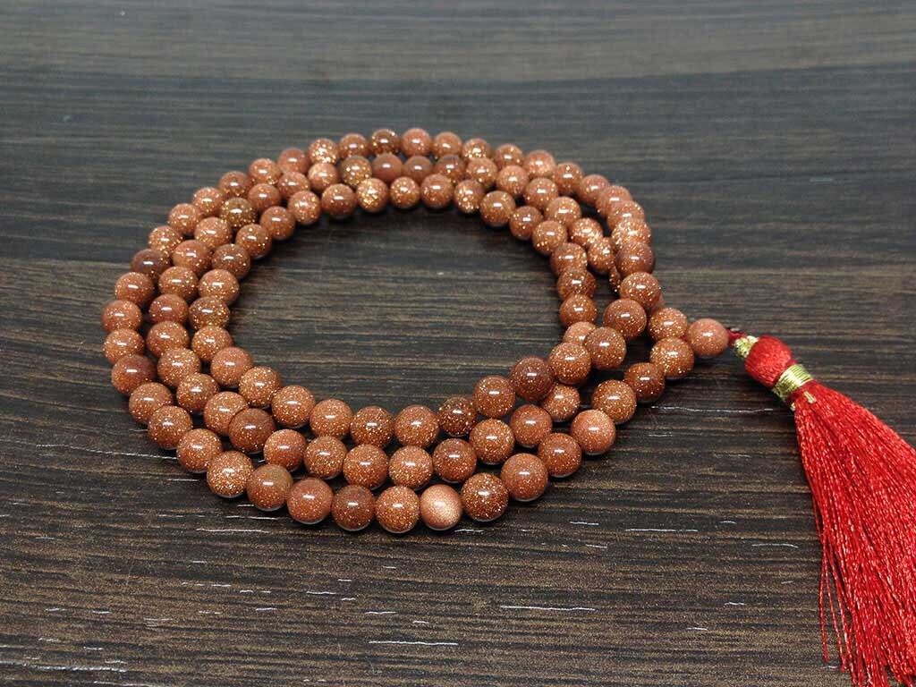 One (1) Natural 6mm Red Sandstone Mala With 108 Prayer Beads Perfect For Mediation Red Sandstone Jap mala ~ Mala Necklace ~ JP155