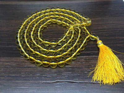 One (1) Natural 8mm Citrine Jap Mala With 108 Prayer Beads Perfect For Mediation Tibetan Mala Jap Mala Jap mala