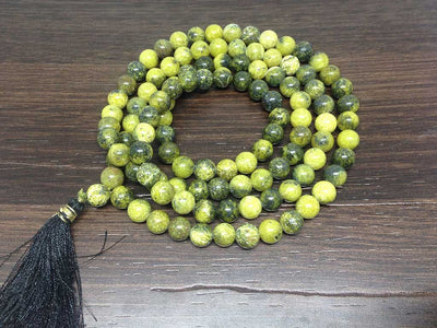 One (1) Natural 8mm Serpentine Mala With 108 Prayer Beads Perfect For Mediation Tibetan mala Jap mala Prayer Mala Necklace ~ JP538