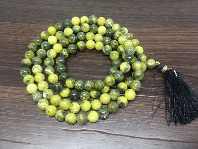 One (1) Natural 8mm Serpentine Mala With 108 Prayer Beads Perfect For Mediation Tibetan mala Jap mala Prayer Mala Necklace ~ JP538