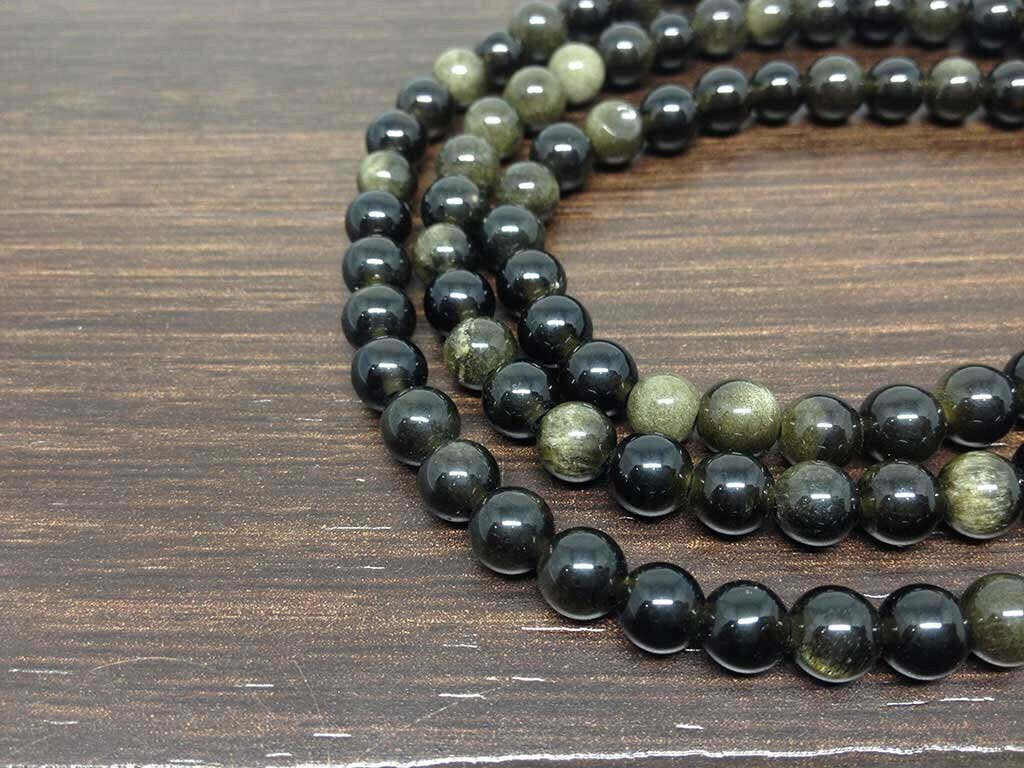 One (1) Natural 6mm Rainbow Black obsidian Mala With 108 Prayer Beads Perfect For Mediation Jap mala Prayer mala Necklace ~ JP150