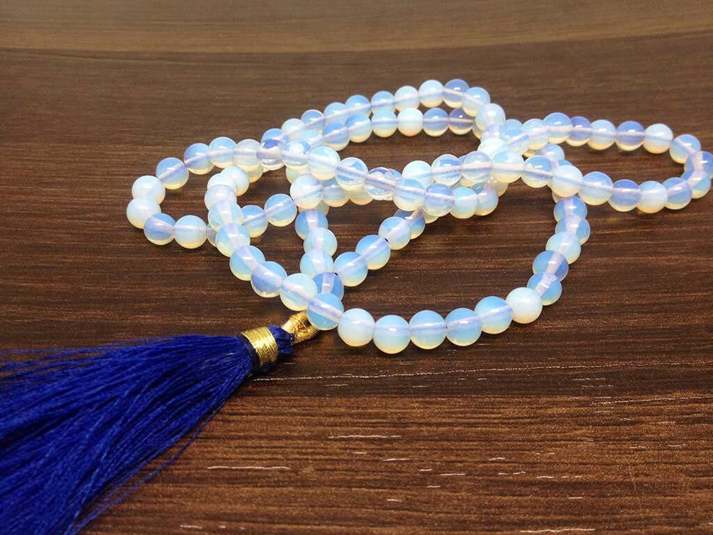 One (1) Natural 6mm Opal Mala With 108 Prayer Beads Perfect For Mediation Jap mala Prayer mala Necklace ~ JP147