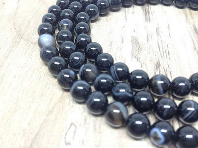 One (1) Natural 6mm Black Sulemani Agate Mala With 108 Prayer Beads Perfect For Mediation Spiritua Mala Prayer