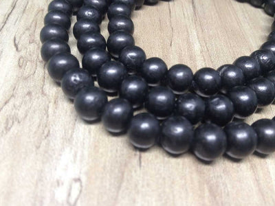 One (1) Natural 8mm Ebony Mala With 108 Prayer Beads For Mediation Tibetan Mala Wood Jap mala Necklace