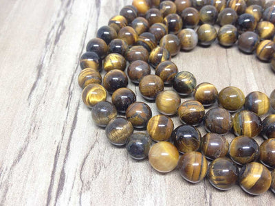 One (1) Natural 8mm Tiger Eye Mala With 108 Prayer Beads For Mediation Tibetan Mala Tiger Eye Jap mala Necklace ~ JP540