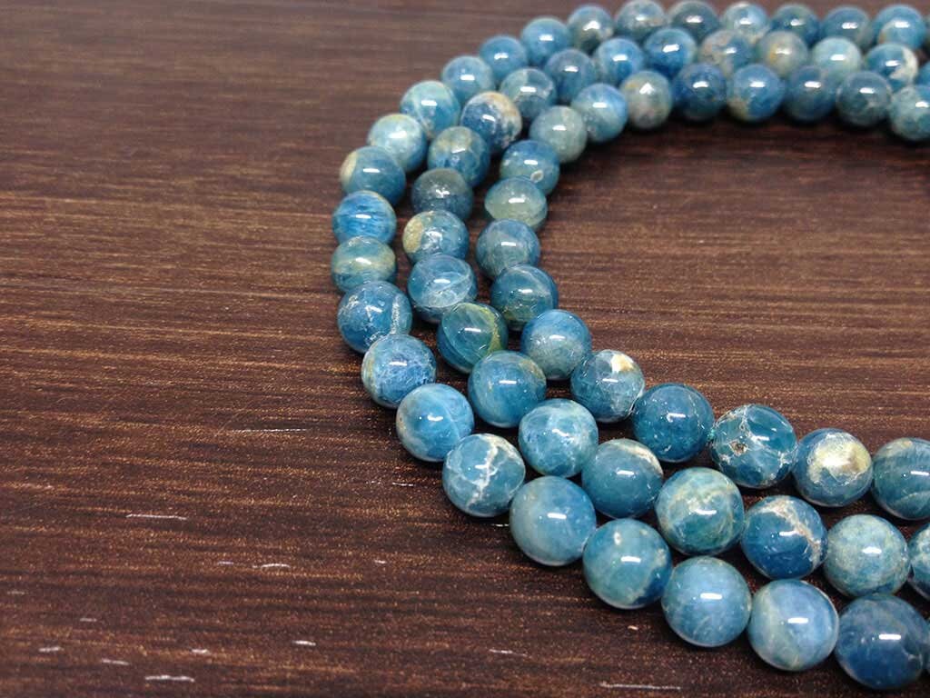 One (1) Natural 6mm Apatite Mala With 108 Prayer Beads Perfect For Mediation Apatite mala With 108 Pryayer Bead ~ JP105