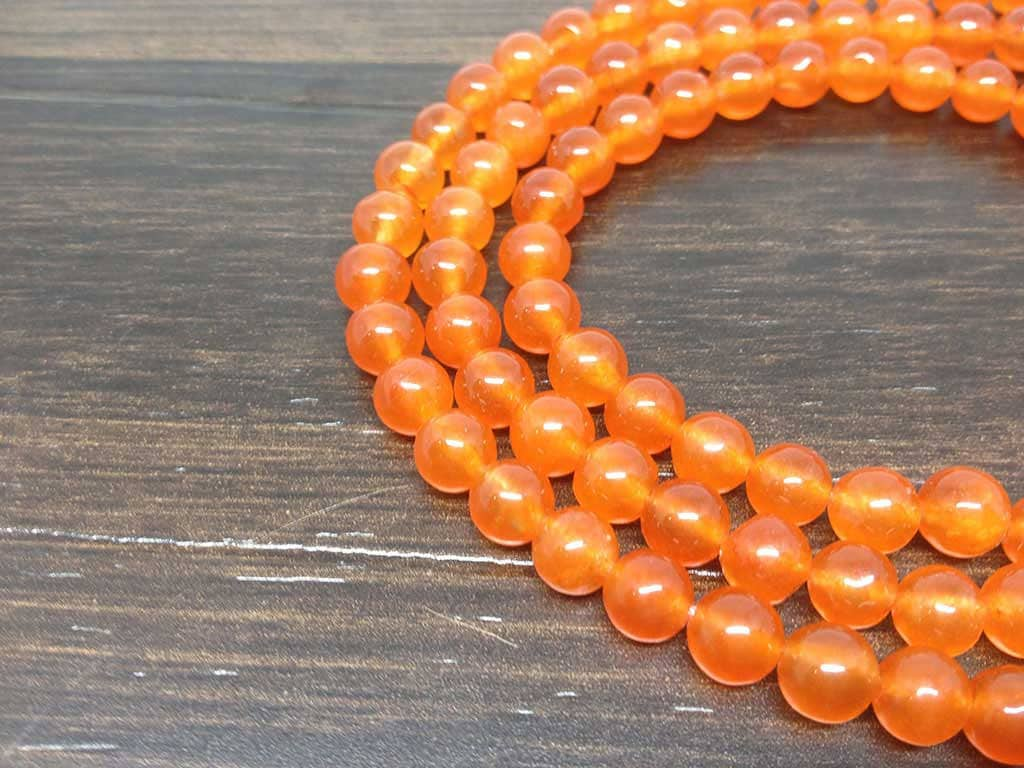 One (1) Natural 8mm Carnelian Mala With 108 Prayer Beads perfect For Mediation Carnelian Jap Mala Necklace