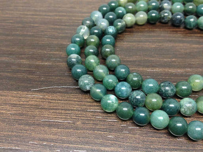 One (1) Natural 6mm Moss Agate Mala With 108 Prayer Beads Perfect For Mediation Moss Agate mala ~ Jap Mala Necklace ~ JP143