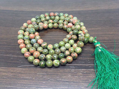 One (1) Natural 8mm Unakite Mala With 108 Prayer Beads Perfect For Mediation unakite Jap mala ~ Mala Necklace ~ JP544