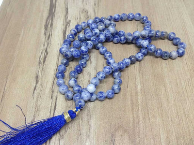 One (1) Natural 6mm Sodalite Mala With 108 Prayer Beads Perfect For Mediation Sodalite Jap mala ~ Mala Necklace ~ JP165