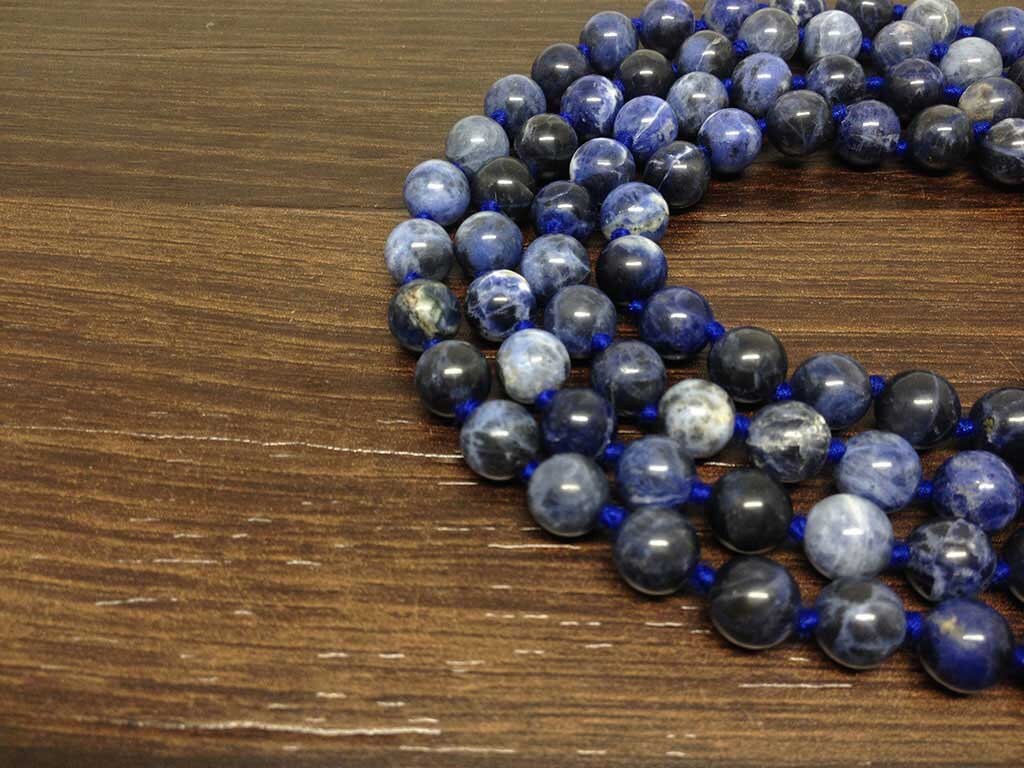 One (1) Natural 8mm Sodalite Mala With 108 Prayer Beads Perfect For Mediation Tibetan Mala Jap Mala Jap mala ~ Mala Necklace ~ JP539