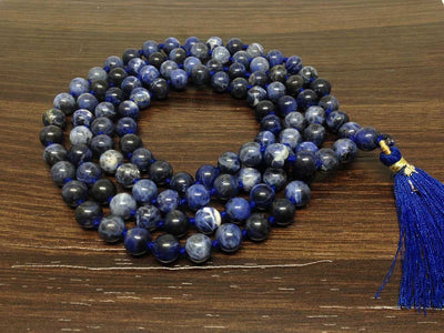 One (1) Natural 8mm Sodalite Mala With 108 Prayer Beads Perfect For Mediation Tibetan Mala Jap Mala Jap mala ~ Mala Necklace ~ JP539