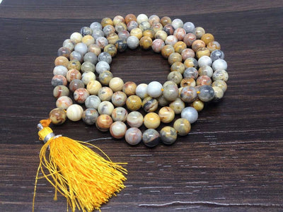 One (1) Natural 8mm Crazy Lace Agate Mala With 108 Prayer Beads Perfect For Mediation Tibetan Mala Jap Mala Jap mala ~ Mala Necklace ~ JP515