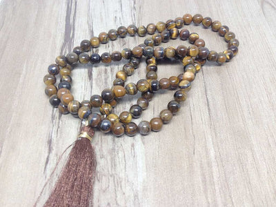 One (1) Nicely Hand Crafted 6mm Tiger Eye mala With 108 Prayer Beads Perfect For Meditation Tiger Eye jap Mala Prayer Mala Tiger Eye ~ JP169