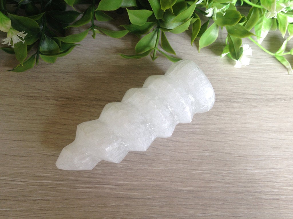 Polished Selenite Spiral Point, Selenite Crystals Spiral Tower