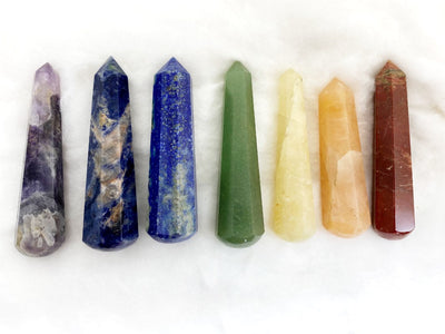 Set of 7 Chakra Faceted  Massage Healing Wand