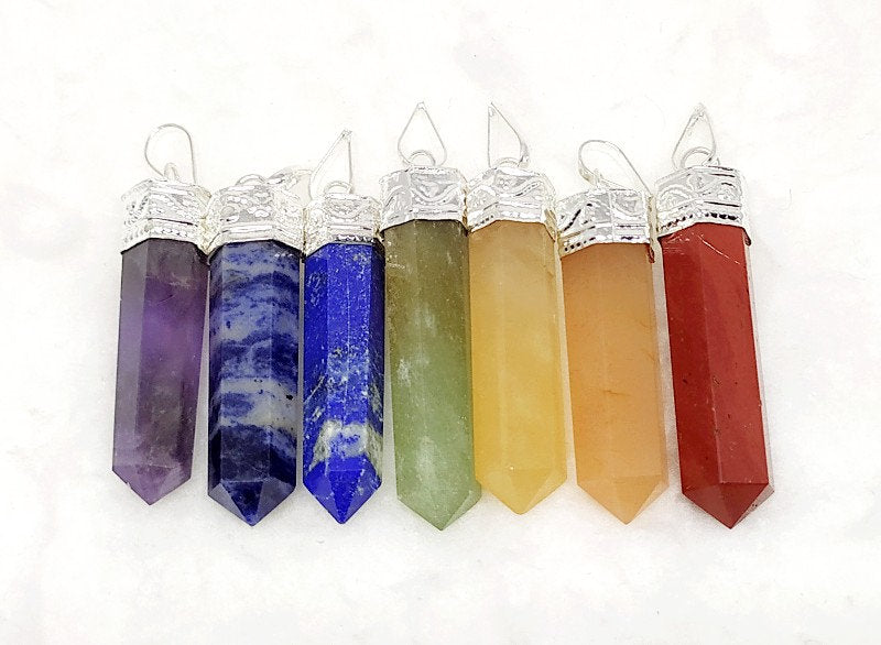 7 Chakra Pencil Pendant Set