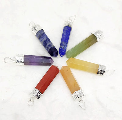 7 Chakra Pencil Pendant Set