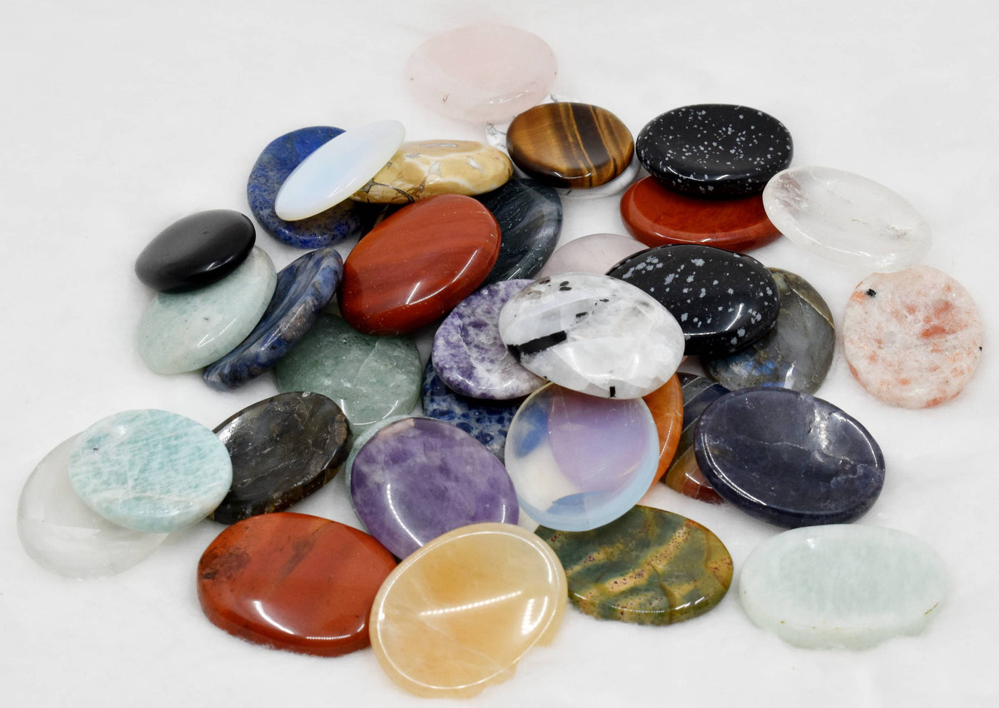 Wholesale Worry Stones Mix Lot 50 Bulk Worry Stones ~ Assorted Crystal for Anxiety Relief