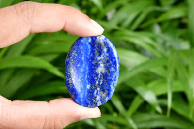 25pcs Raw Polished Oval Healing Lapis Lazuli Crystal Worry Stones