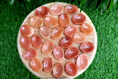 25pcs Orange Aventurine Crystal Worry Stones