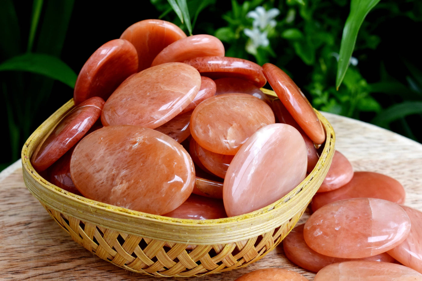 25pcs Orange Aventurine Crystal Worry Stones