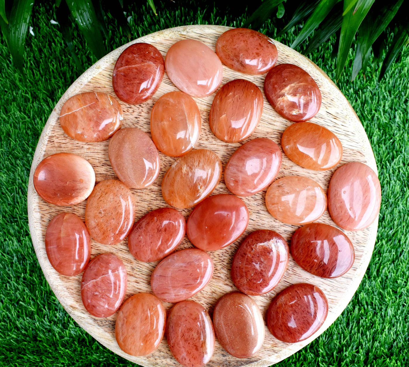 25pcs Orange Aventurine Crystal Worry Stones