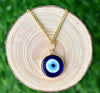 PERIMADE Turkish Evil Eye Pendant Necklace Charm, Blue Glass Evil Eye Bracelet Electroplated Gold Charm